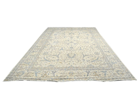14x0 Zeigler Beige Afghan Hand Knotted Wool Area Rug